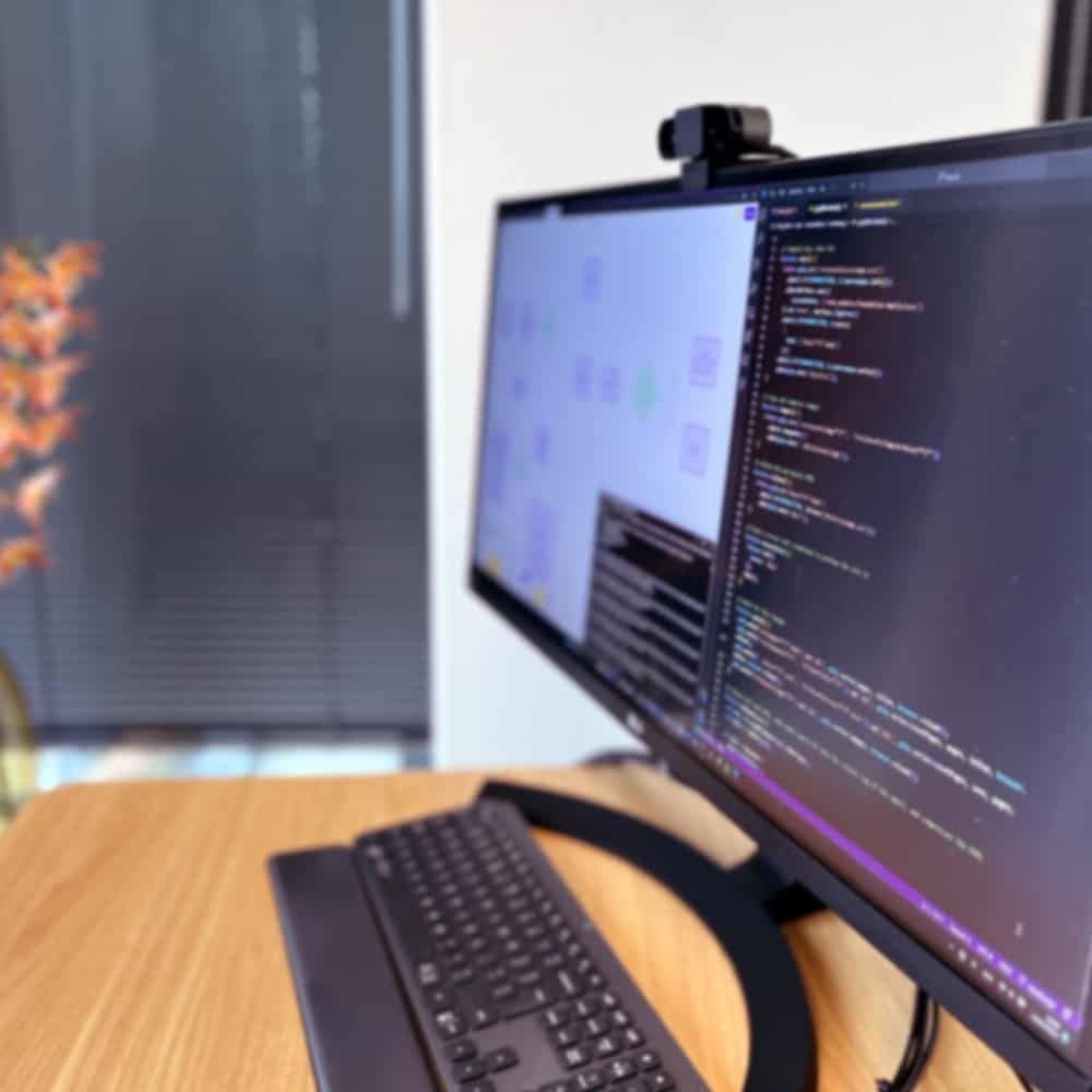 Code op een scherm tijdens de ontwikkeling van een webapplicatie